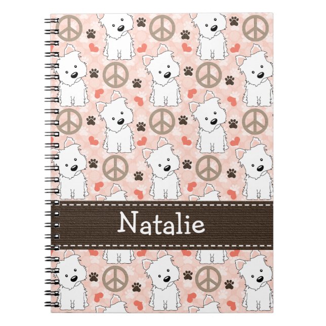 Diário do caderno espiral de Westies do amor da (Frente)