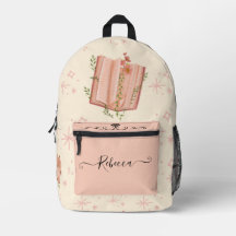 Diário Floral Cor-de-Rosa Creme Elegante Estrelado