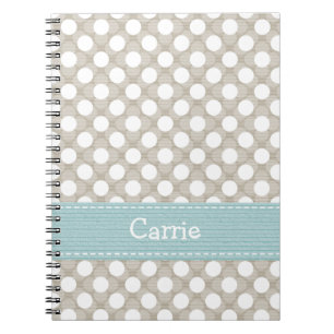 Diário Khaki e azul do caderno espiral das