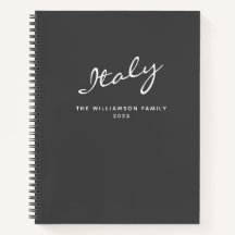 Diário personalizada de Cinza moderna minimalista