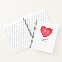 Diário Personalizado de Coração de Amor Romântico 