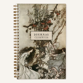 Diário Pontilhado de Fadas de Vintage Personalizad