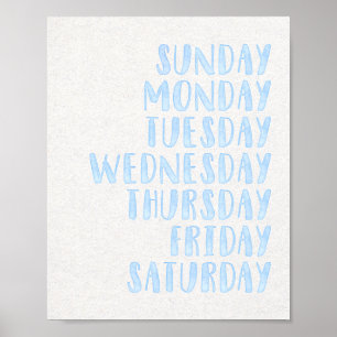 Dias Azuis Leve da Semana de Crianças Poster