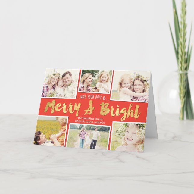 Dias Brilhantes Cartões de natal de Colagem de Cor (Frente)