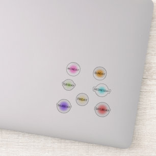 Dias da Semana do Gradiente do Adesivo do Planejad