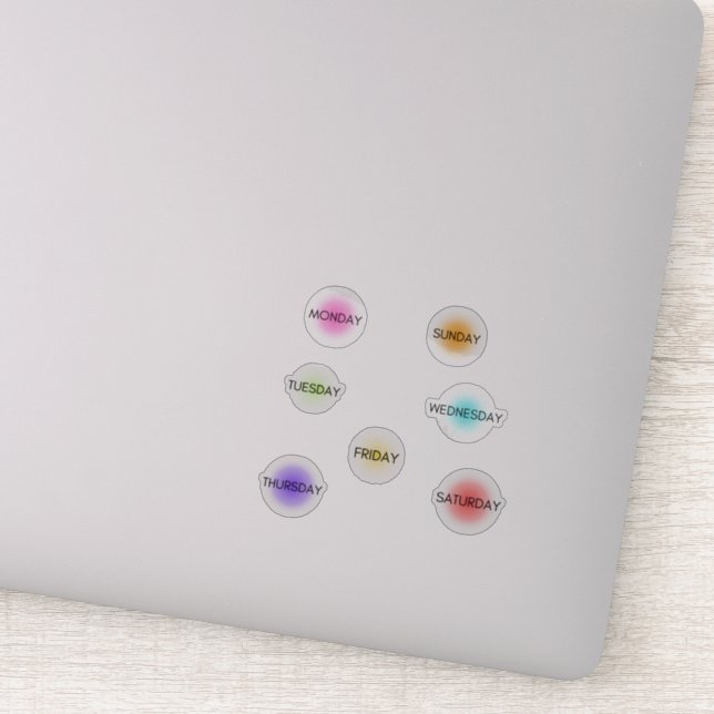 Dias da Semana do Gradiente do Adesivo do Planejad (Detalhe)