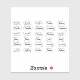 Dias da Semana - Letra Pincel - Adesivos