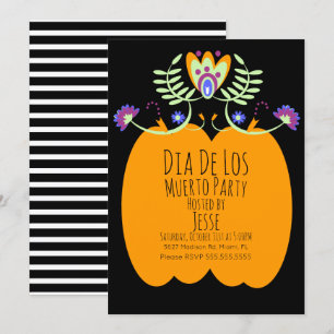 Dias De Los Muerto Abóbora Folclórica Convite Flor