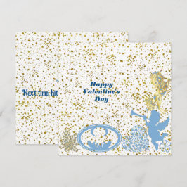 Dias de os namorados Cupid Blue Dourado Sparkle Cr