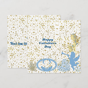 Dias de os namorados Cupid Blue Dourado Sparkle Cr