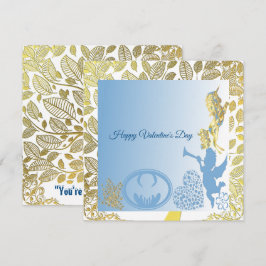 Dias de os namorados Cupid Blue Foliage Border Rom