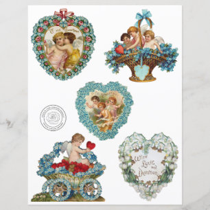 Dias de os namorados Vitorianos Cortam Papel Escra