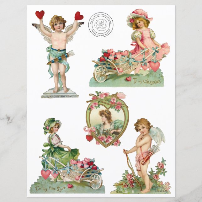 Dias de os namorados Vitorianos Cortam Papel Escra (Frente)