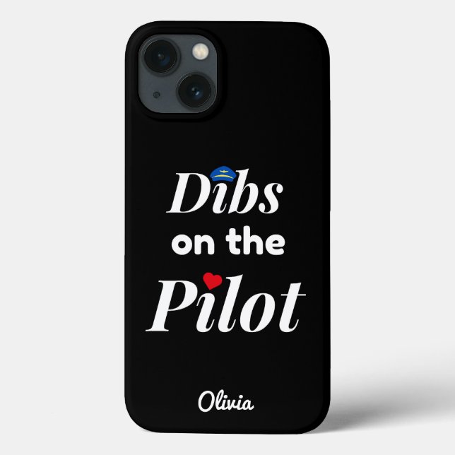 Dibs no Piloto,Avião,Minimalista,Monogramado (Verso)
