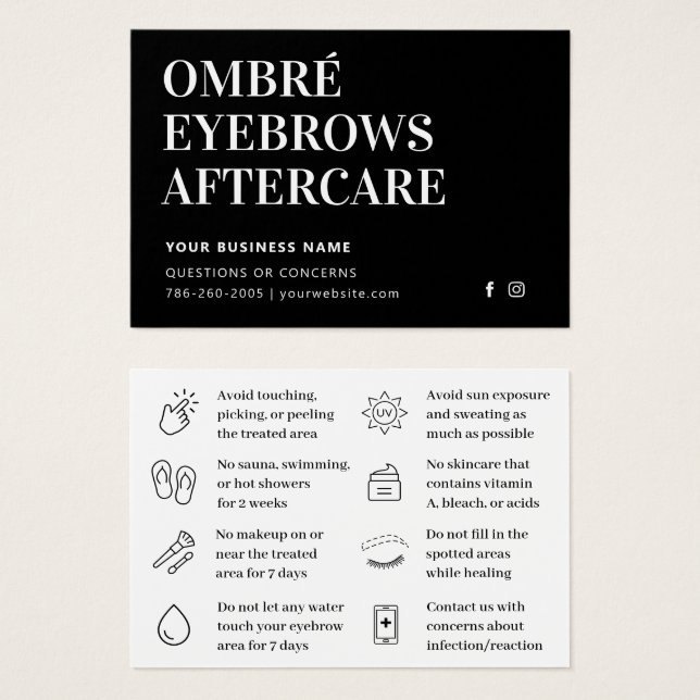 Dicas de Cuidados Pós Ombre Powder Brows Simples M (Frente & Verso)