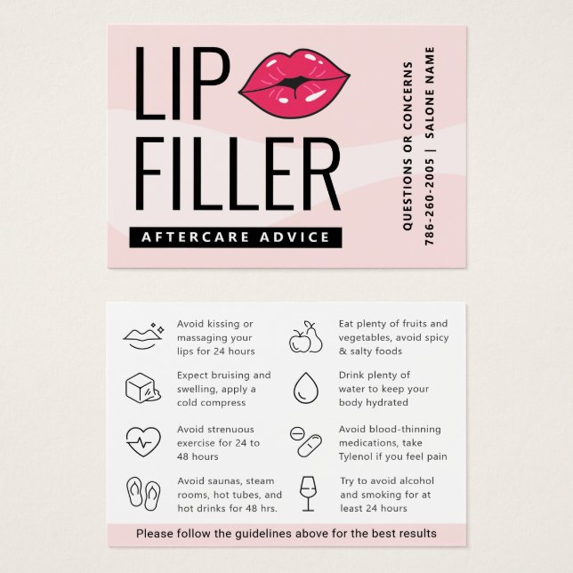 Dicas de Cuidados Pós-Preenchimento Labial Moderna (Frente & Verso)