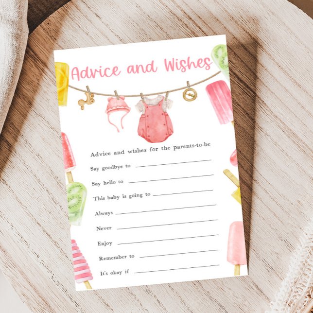 Dicas e Desejos para Chá de Bebê da Menina Picolé (Ready to Pop Popsicle Baby Shower Game)