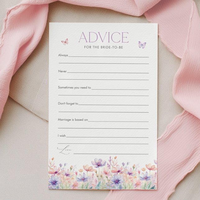 Dicas para a Noiva Jogo para Chá de Panela Borbole (Wildflower Butterfly Bridal Shower Advice for the Bride Game | Lifetime of butterflies)