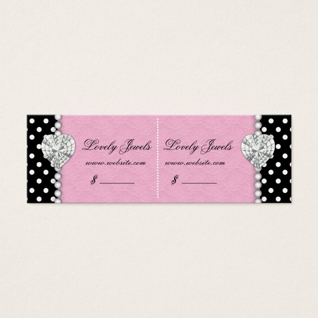 Dicas Pearl Lace Jewels Preço Tag Rosa Duplo (Frente)