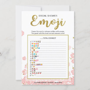 Dicionário de Emojis de Chá de Noiva Dourado Ros