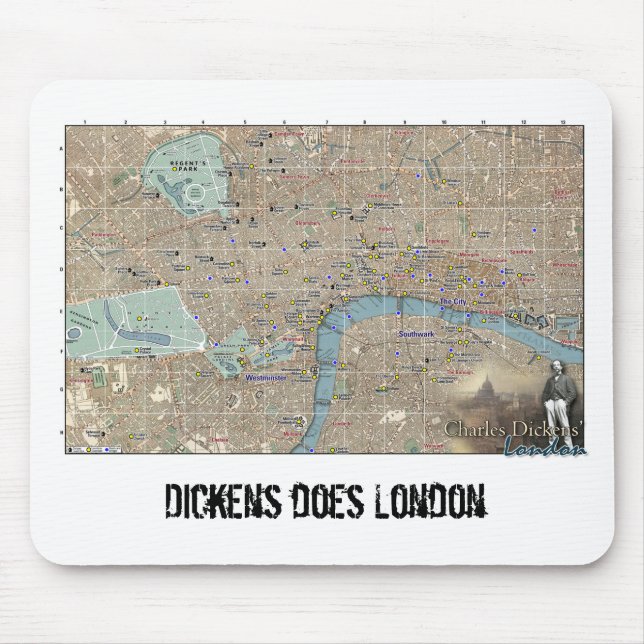Dickens London Map Mousepad (Frente)
