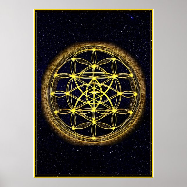 Die Blume des Lebens Poster für Meditation, Yoga (Frente)