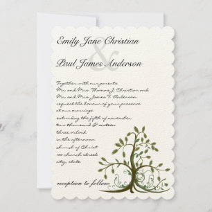 Die Cut Romantic Rustic Tree Convite de casamento