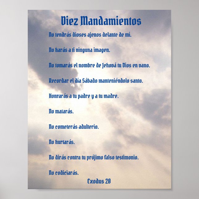 Diez Mandamientos - Nubes Poster (Frente)