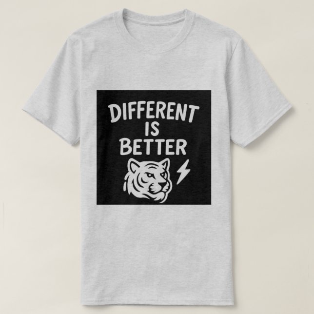 Diferente É Melhor - Camisa De Tigre Motivacional" (Frente do Design)