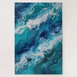 Dificil Quebra-Cabeça de Textura de Onda do Oceano