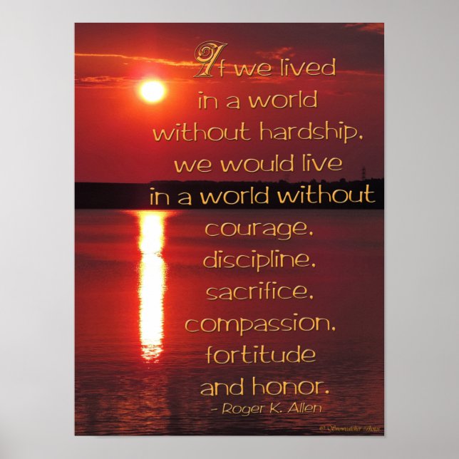 Dificuldade Cria Poster motivacional de coragem (Frente)