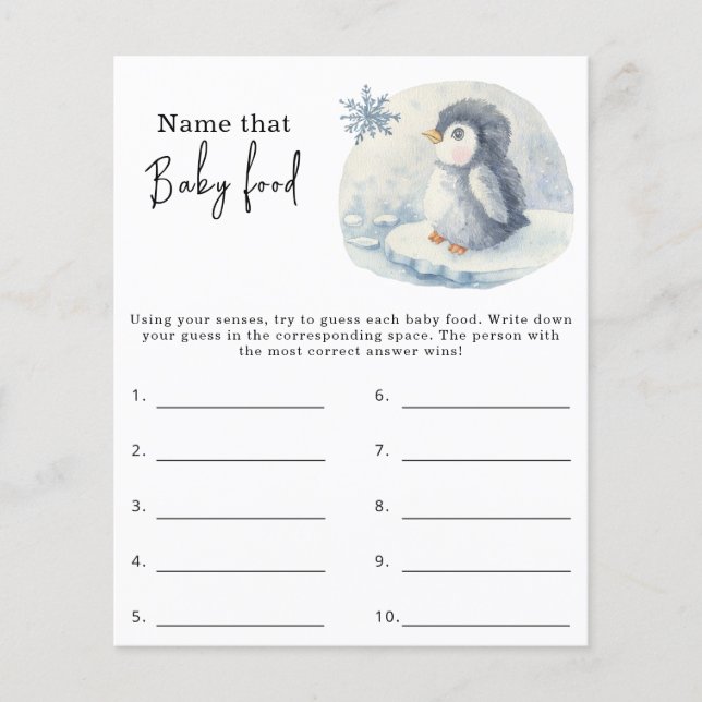 Diga a essa comida do bebê - jogo do chá de fralda (Frente)