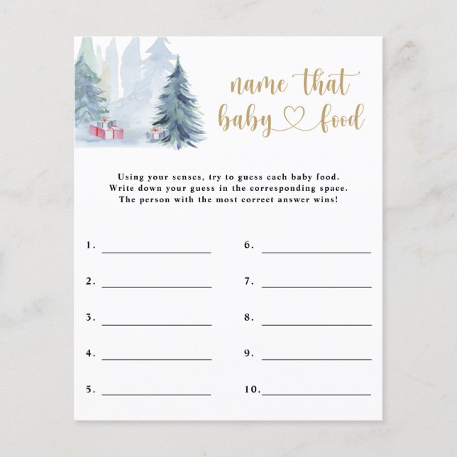 Diga a essa comida do bebê - jogo do chá de fralda (Frente)