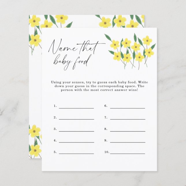 Diga a esse jogo de chá de bebê - Flores selvagens (Frente/Verso)