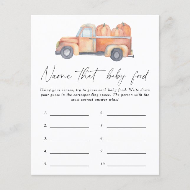 Diga a esse jogo de chá de bebê - Truck Pumpkin (Frente)