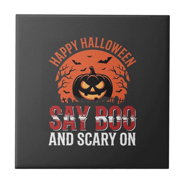 Diga Boo Design de Abóbora de Halloween_1 (Frente)