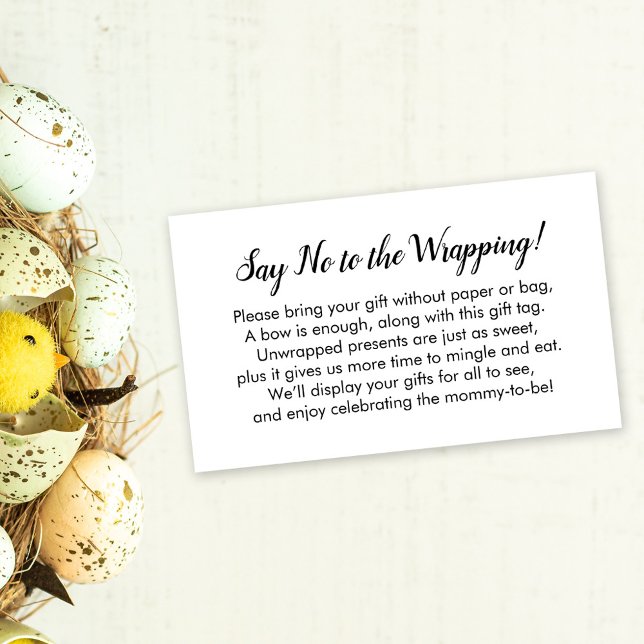 Diga Não ao Cartão de Presente Branco do Chá de fr (Criador carregado)