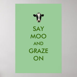 Diga o MOO e paste no poster engraçado da vaca
