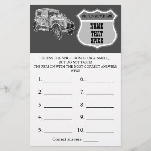 Diga que Spice Cartão de Chá De Carro De Casamen