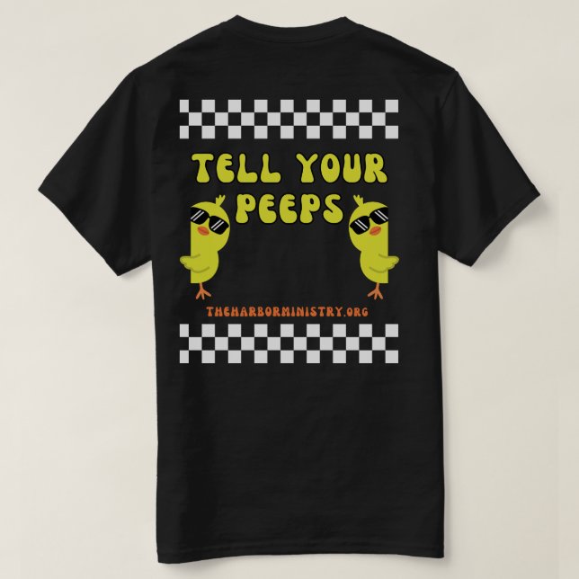 Diga Seu Camiseta Peeps (Verso do Design)