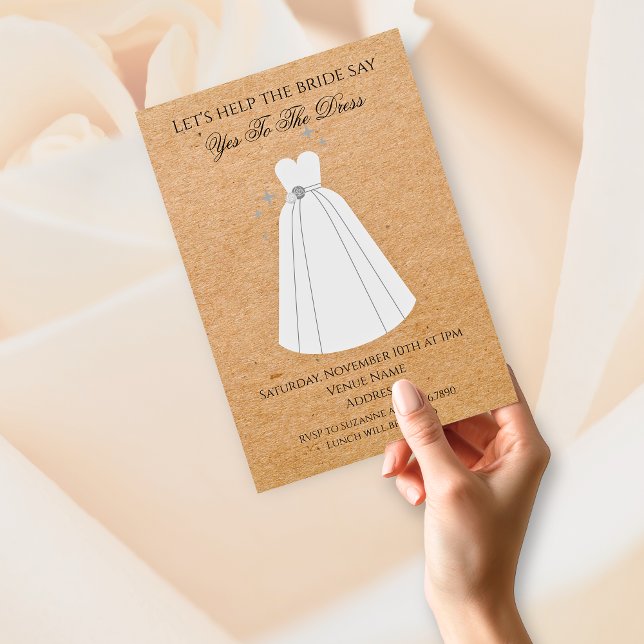 Diga Sim ao Convite Rústico Kraft do Vestido (Say Yes to the Dress Rustic Kraft Invitation
)