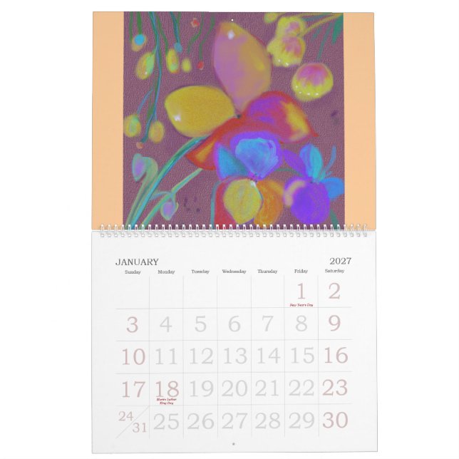 DIGITAL ABSTRATO FLORESCE o calendário (Jan 2027)