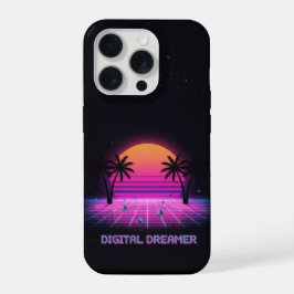 Digital Dreamer Neon Grid iPhone Case