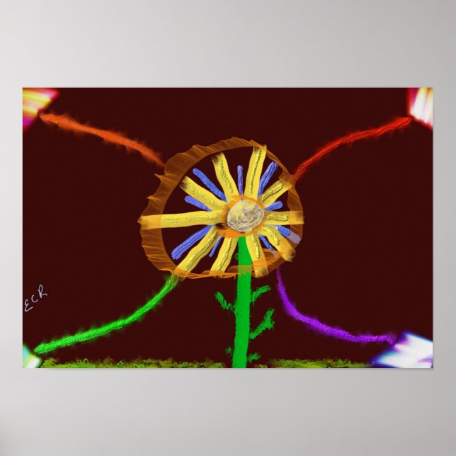 Digital Sunflower Poster (Frente)