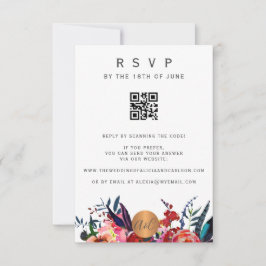 Digitalização de código QR convite floral elegante