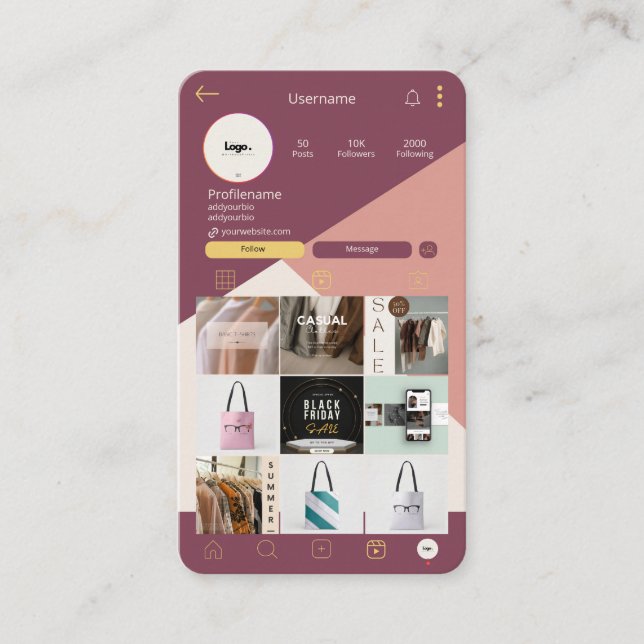 Digitalize para conectar o Cartão de visita do log (Frente)