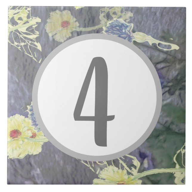 Dígito Solteiro da Casa WildflowerMenagerie Número (Frente)