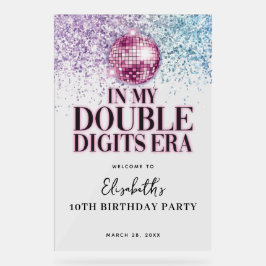 Dígitos duplos de Disco roxo rosa Aniversário Bem-