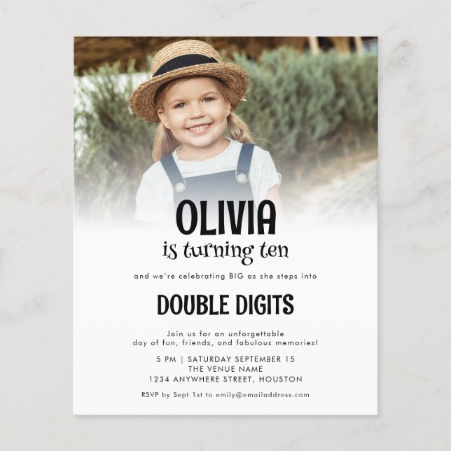 Dígitos Duplos Orçamentários Foto White 10th Party (Frente)