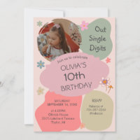 Dígitos fora do Solteiro 10º Convite de Aniversári